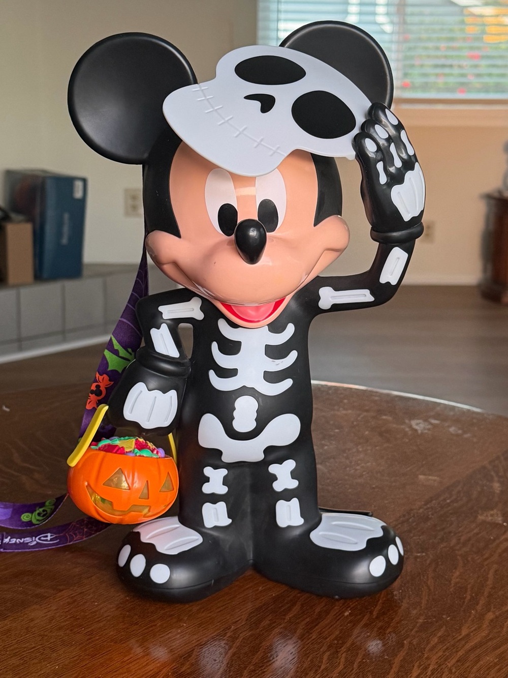 Disney Parks Halloween Popcorn Bucket Skeleton Mickey Mouse Glow In The Dark WDW